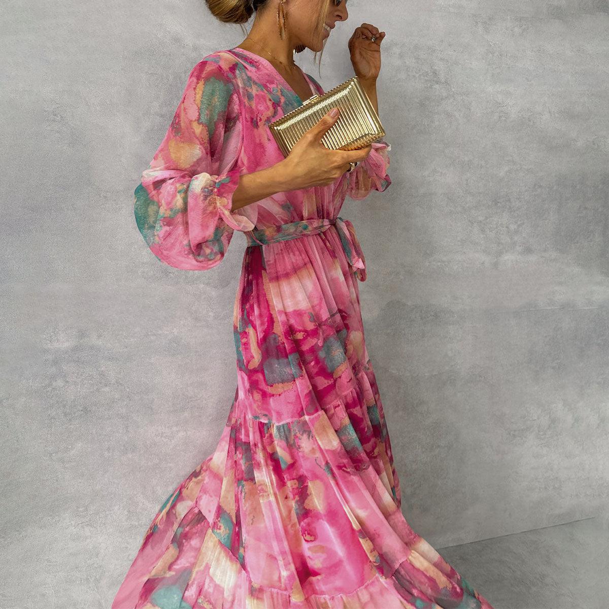 Vestido de verano de manga larga para mujer - Moda moderna y desenfadada