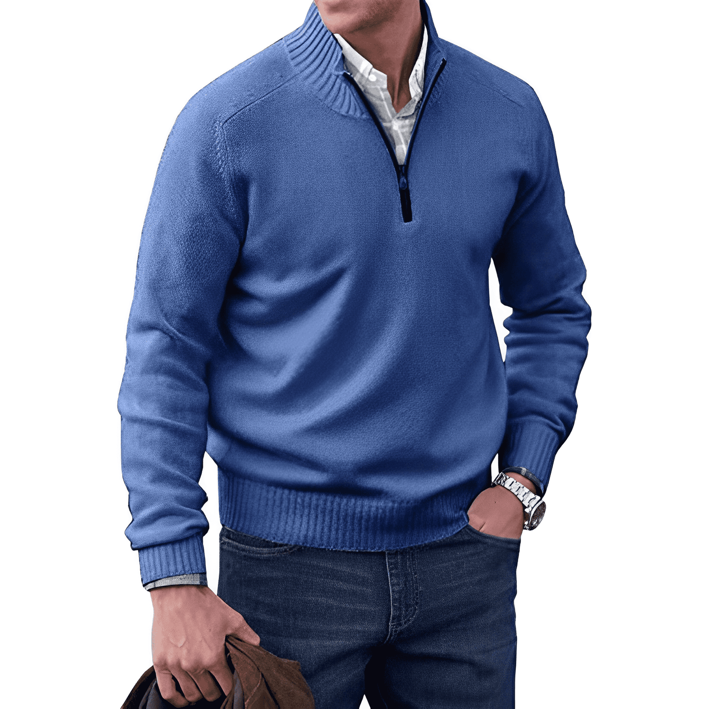 Benoit Elegante jersey de cachemira con cremallera