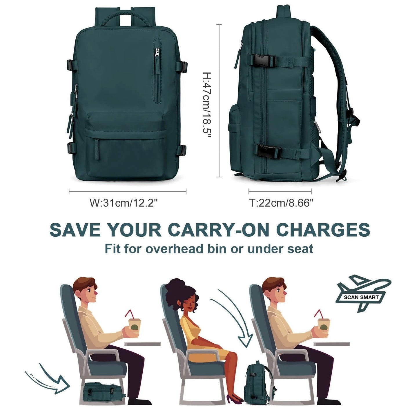 Mochila - Gran bolsa de viaje impermeable para senderismo y viajes