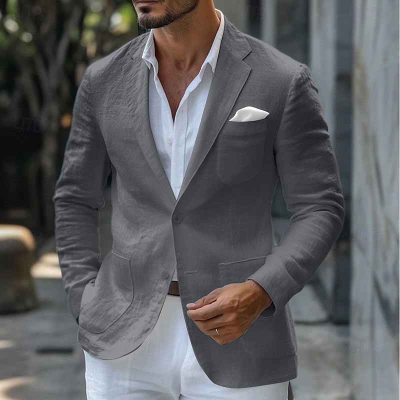 Blazer veraniego de lino para hombre - Corte entallado ligero