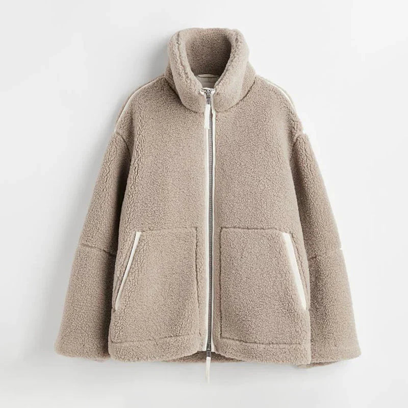 Avelena - Chaqueta Teddy cálida y de gran tamaño
