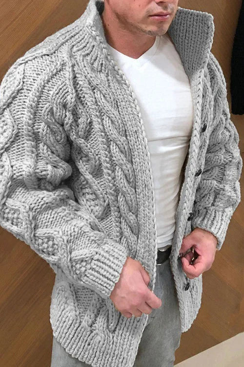 Dawe - cárdigan de ante con cuello para hombre