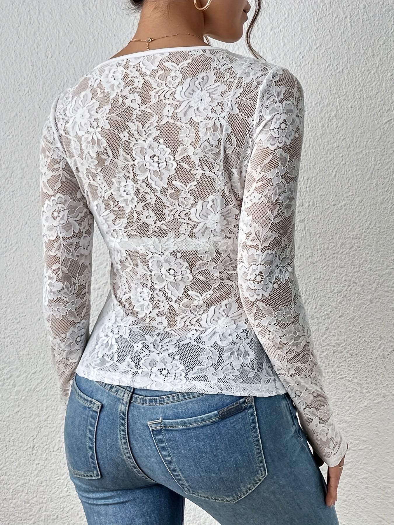 Camisa de encaje para mujer