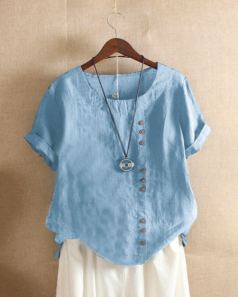 Blusa de manga corta para mujer