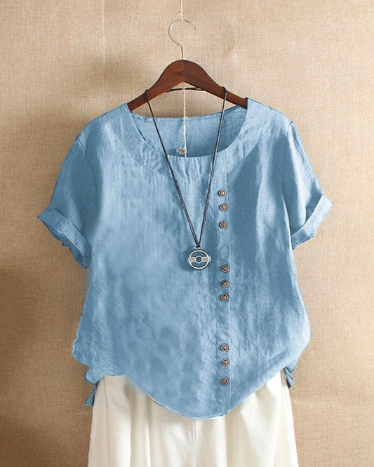 Blusa de manga corta para mujer