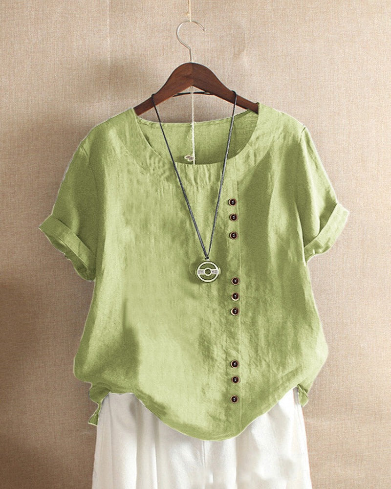 Blusa de manga corta para mujer