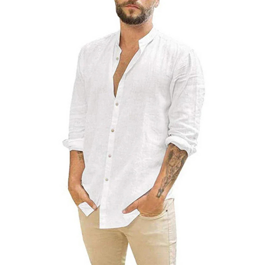 Brendon - Camisa moderna de manga larga con cuello alto