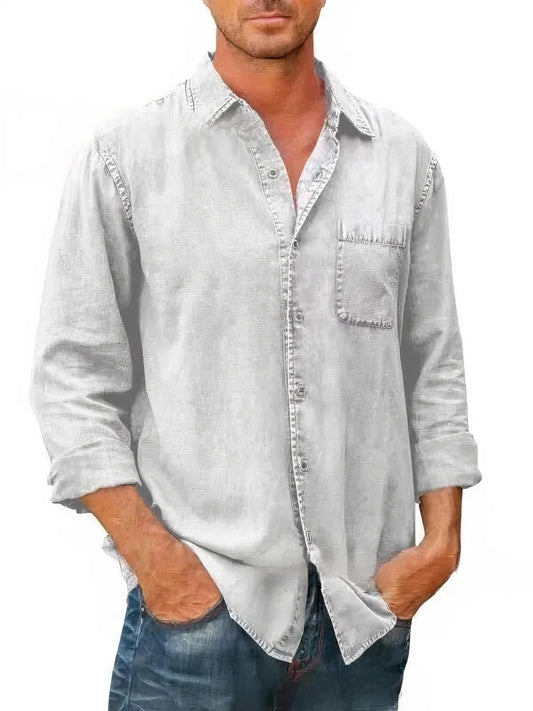 Camisa vaquera de manga larga para hombre | Ideal para el verano