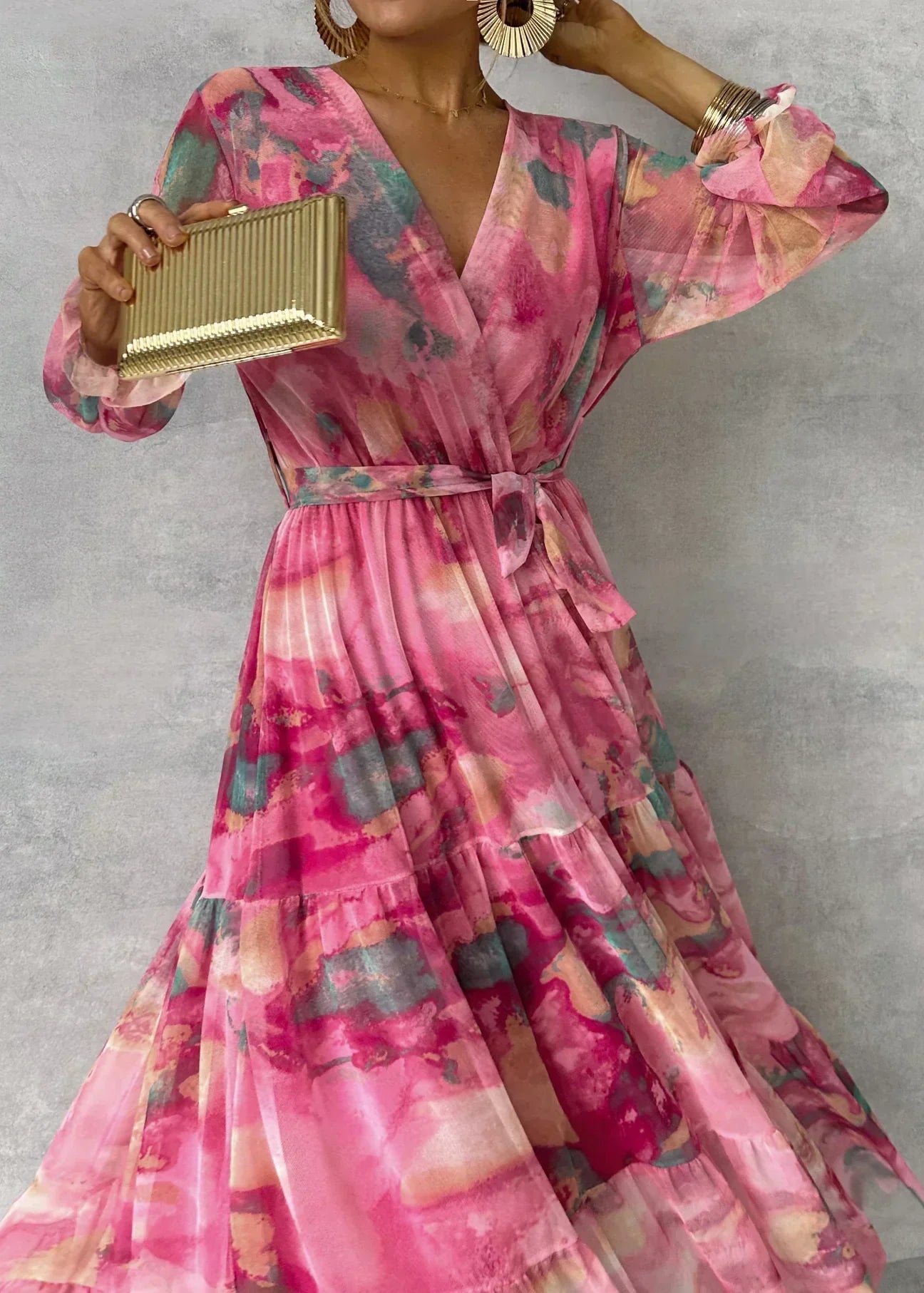 Vestido de verano de manga larga para mujer - Moda moderna y desenfadada
