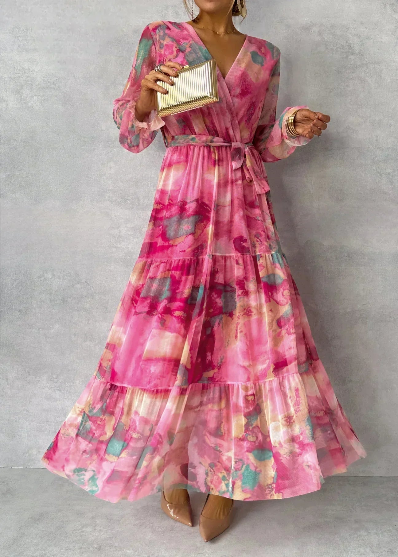 Vestido de verano de manga larga para mujer - Moda moderna y desenfadada