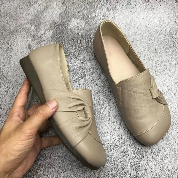 Zapatos de mujer de piel con suela blanda y superficie antideslizante