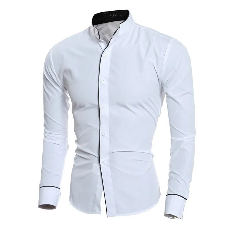 Camisa slim fit de manga larga para hombre