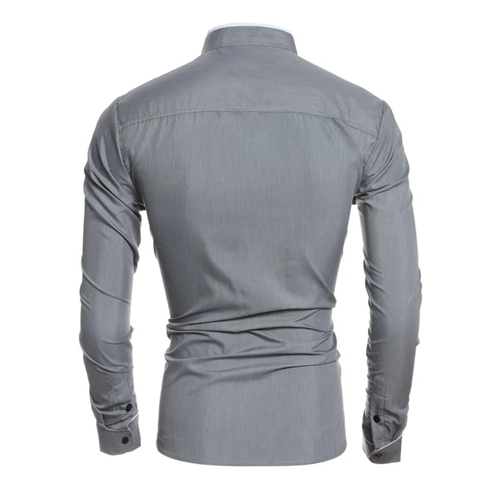 Camisa slim fit de manga larga para hombre