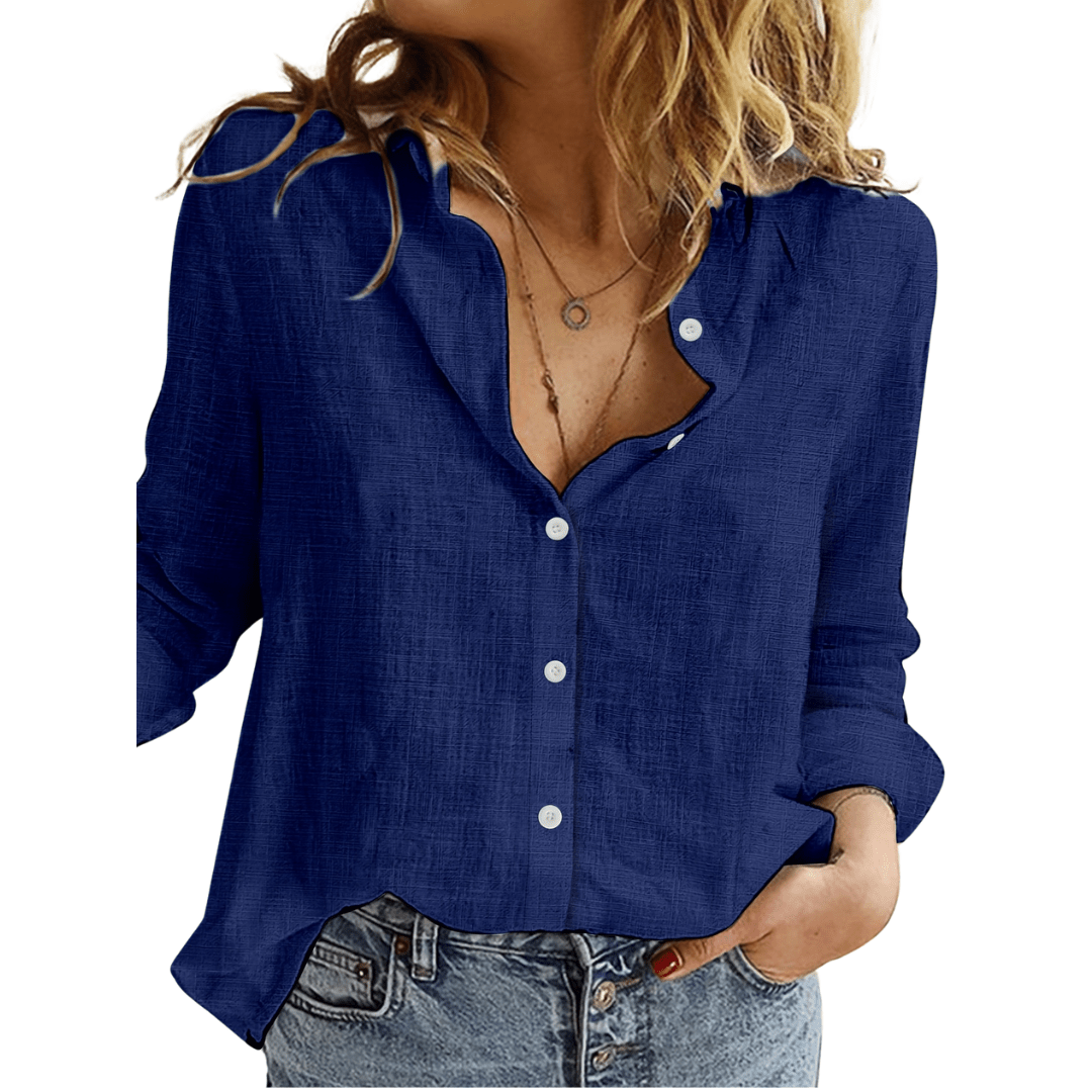 Camisa lino mujer abotonada estilo cómodo y fresco