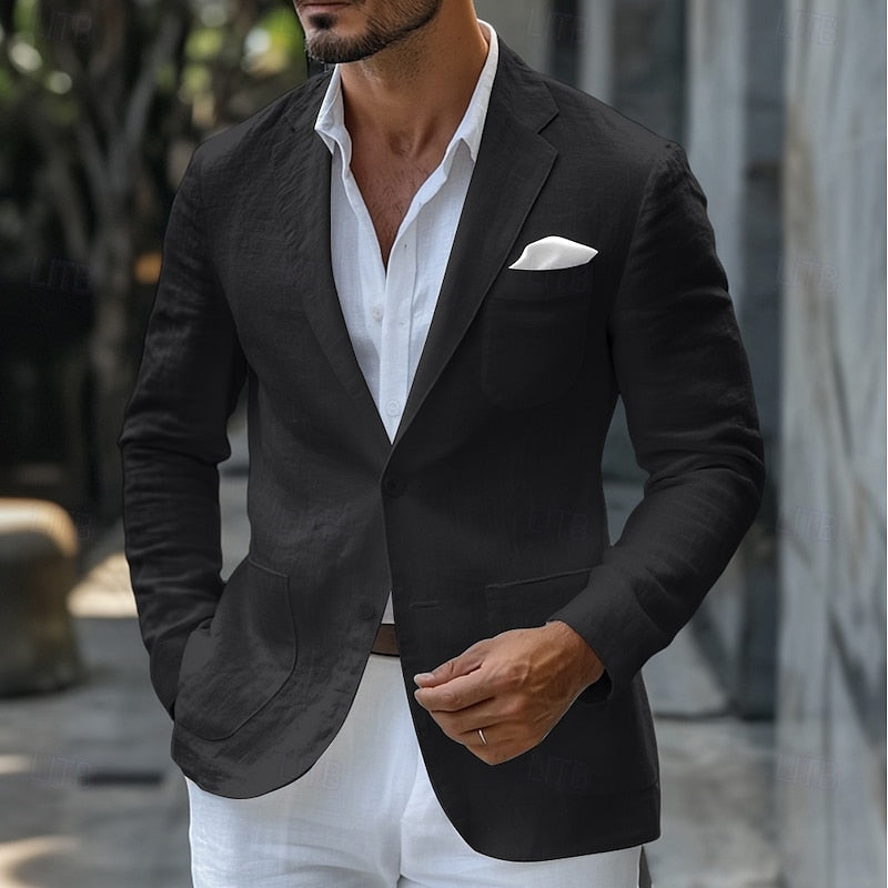 Blazer veraniego de lino para hombre - Corte entallado ligero