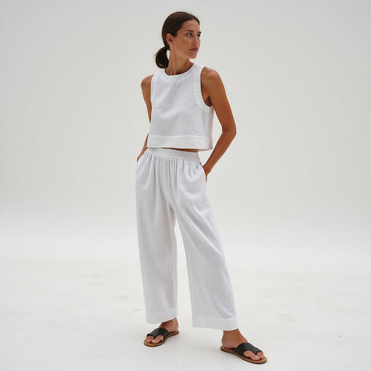 Conjunto de verano de lino para mujer