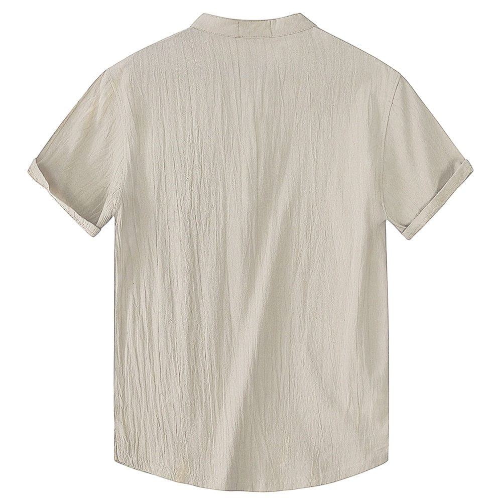 Camisa de lino transpirable de manga corta