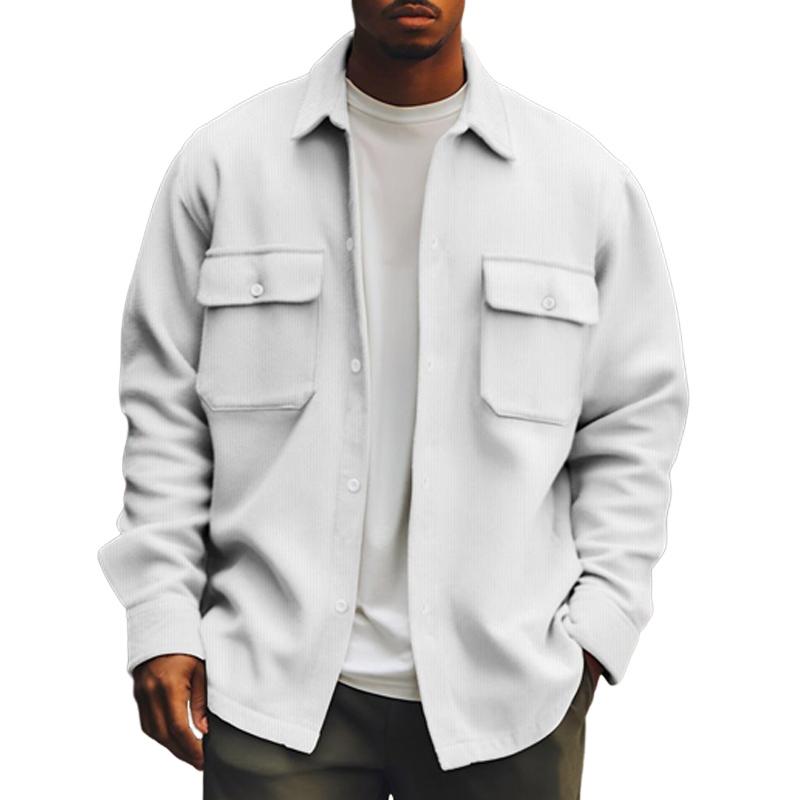 Chaqueta abotonada con bolsillos delanteros para hombre