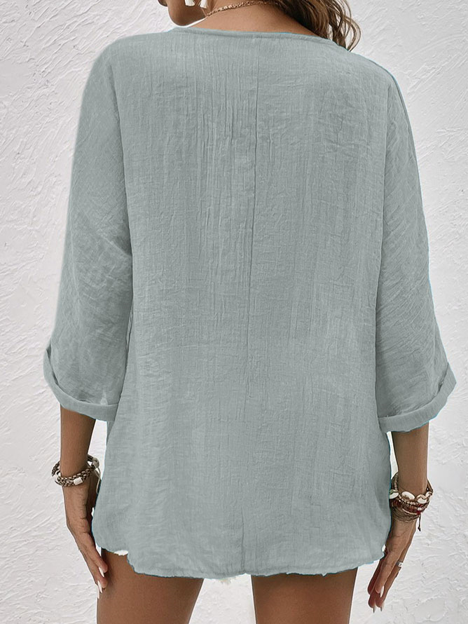 Sarah | Camisa vaporosa de lino con botones