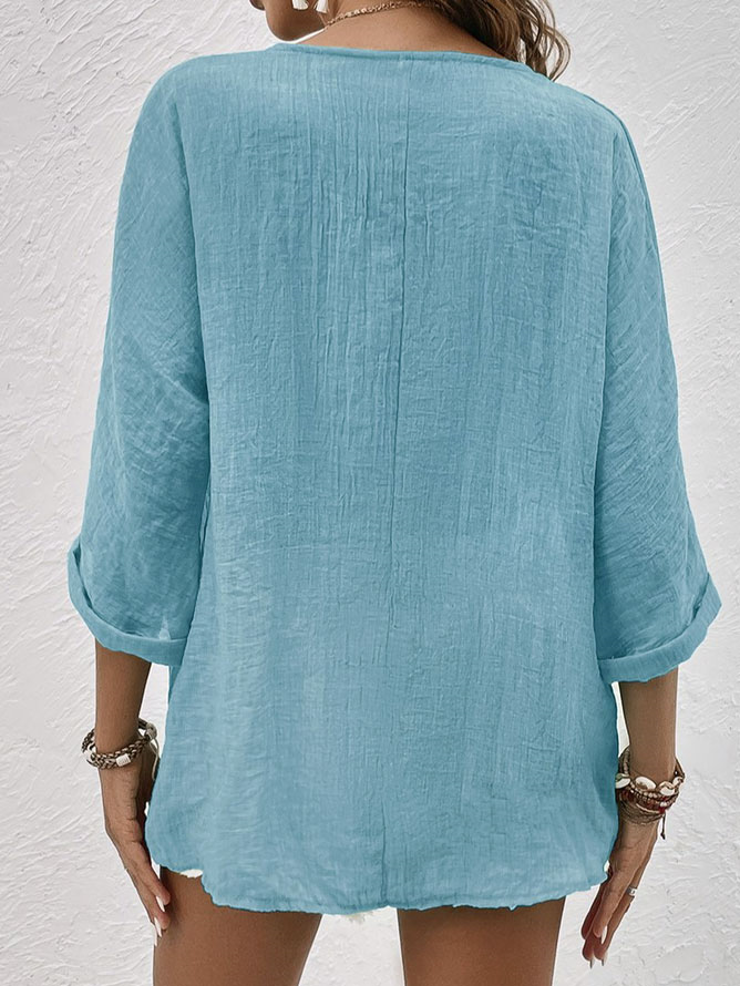 Sarah | Camisa vaporosa de lino con botones
