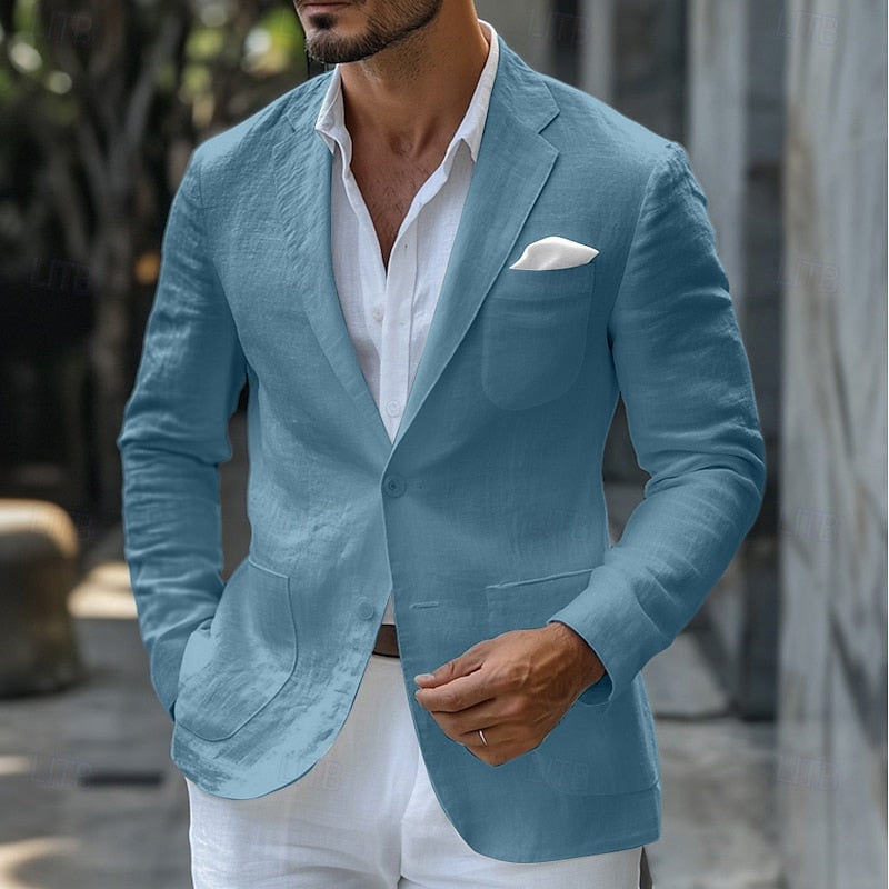 Blazer veraniego de lino para hombre - Corte entallado ligero
