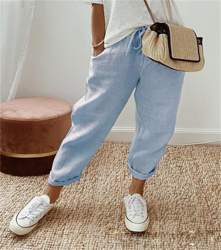 RIVE - Elegantes pantalones de algodón y lino