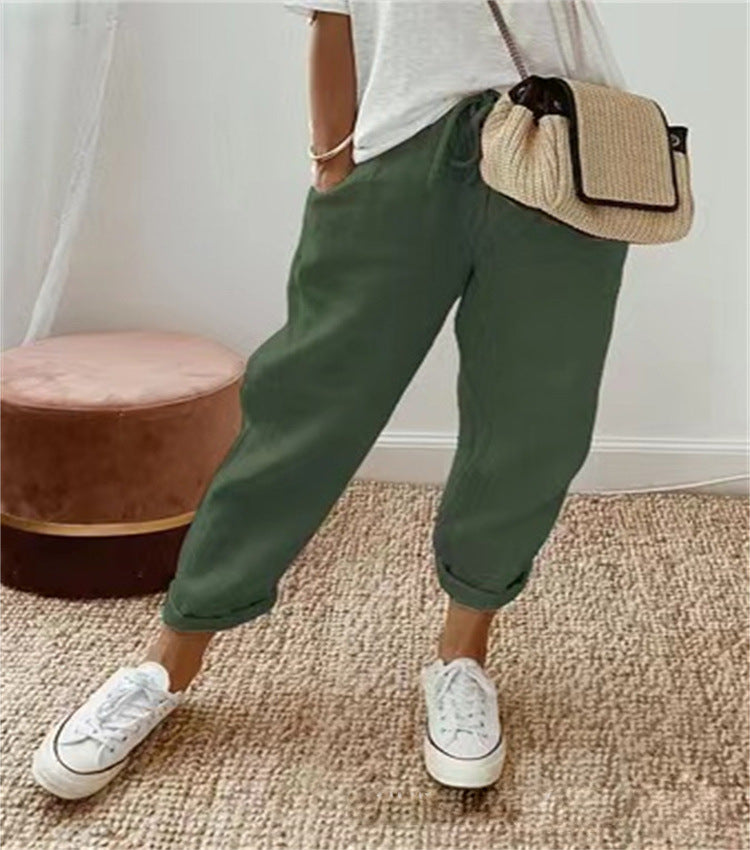 RIVE - Elegantes pantalones de algodón y lino