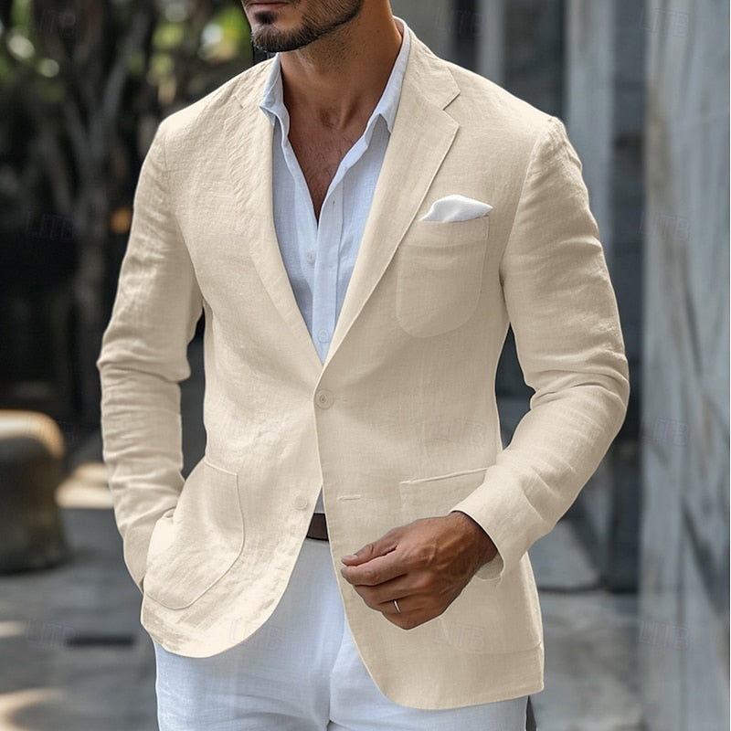 Blazer veraniego de lino para hombre - Corte entallado ligero