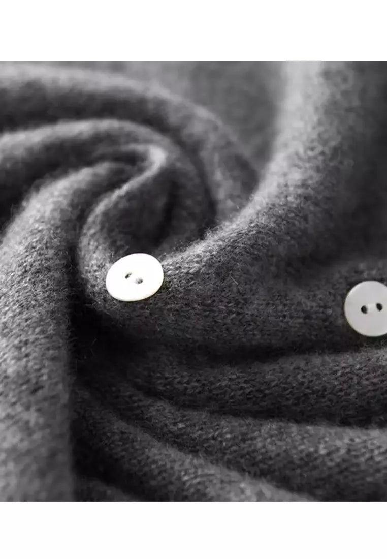 Jersey Gris Botones Mujer