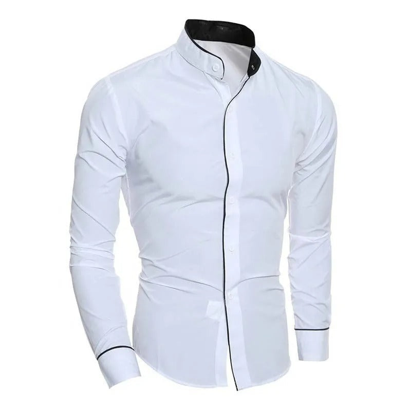 Camisa slim fit de manga larga para hombre