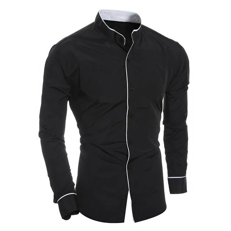 Camisa slim fit de manga larga para hombre