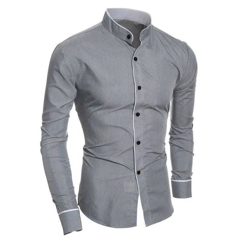 Camisa slim fit de manga larga para hombre