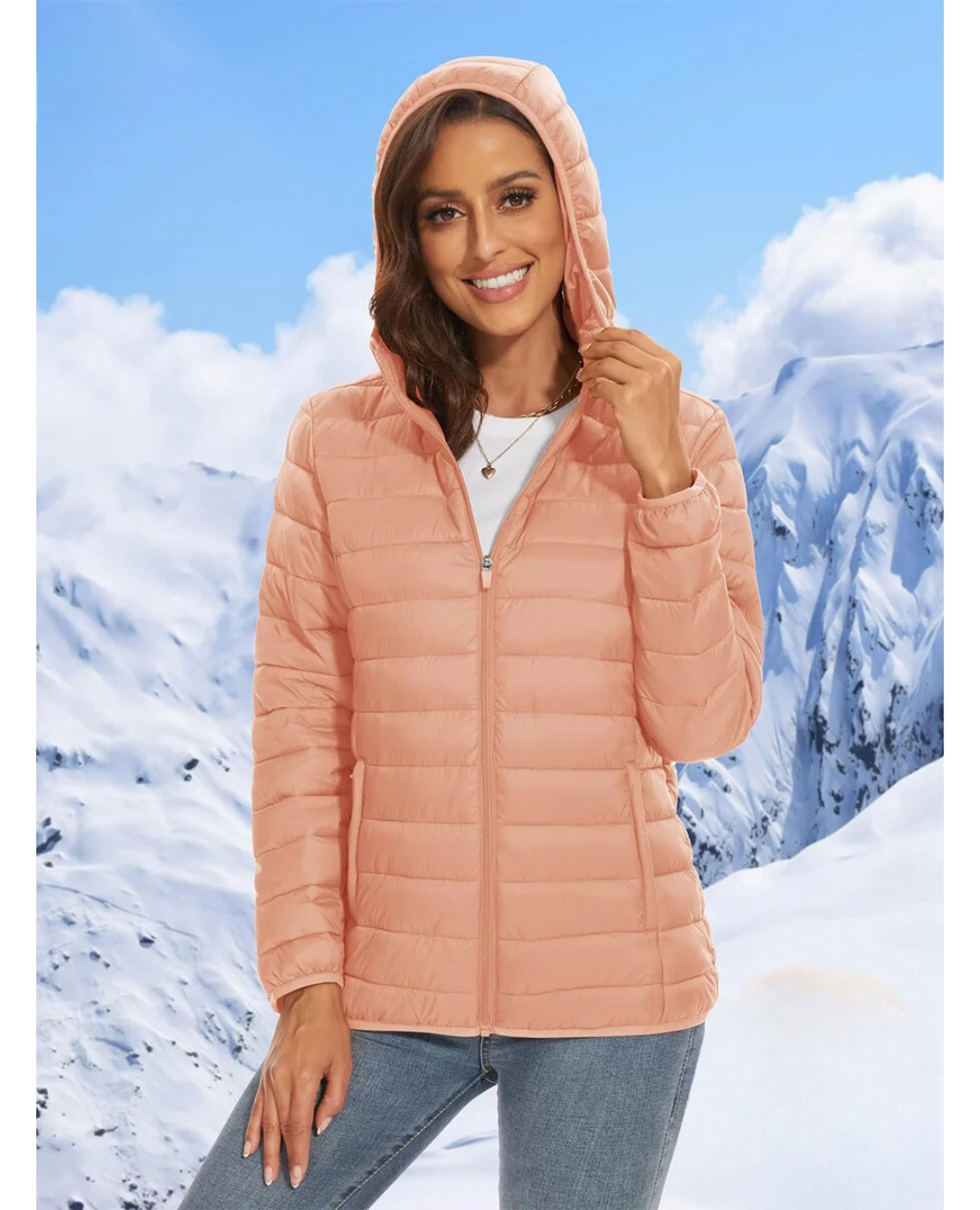 Chaqueta polar ligera con capucha para mujer